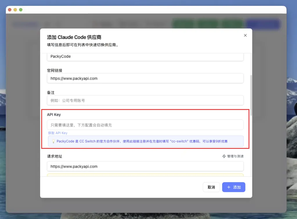 填入 API Key