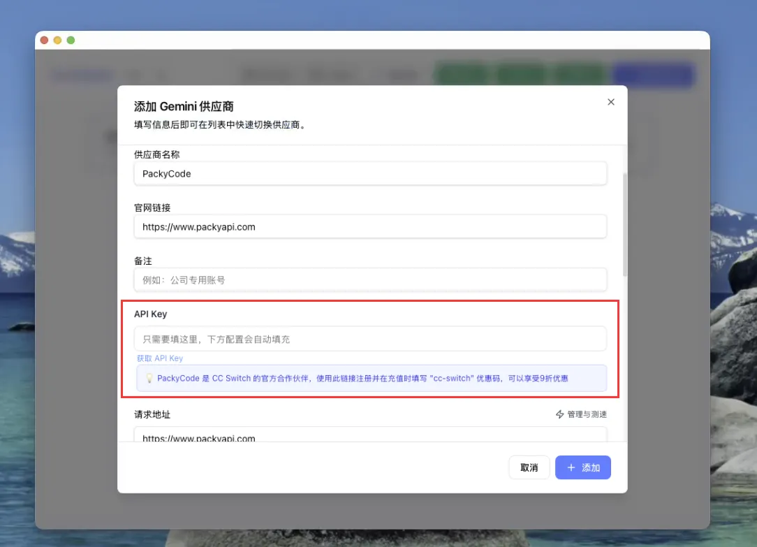 填入 API Key